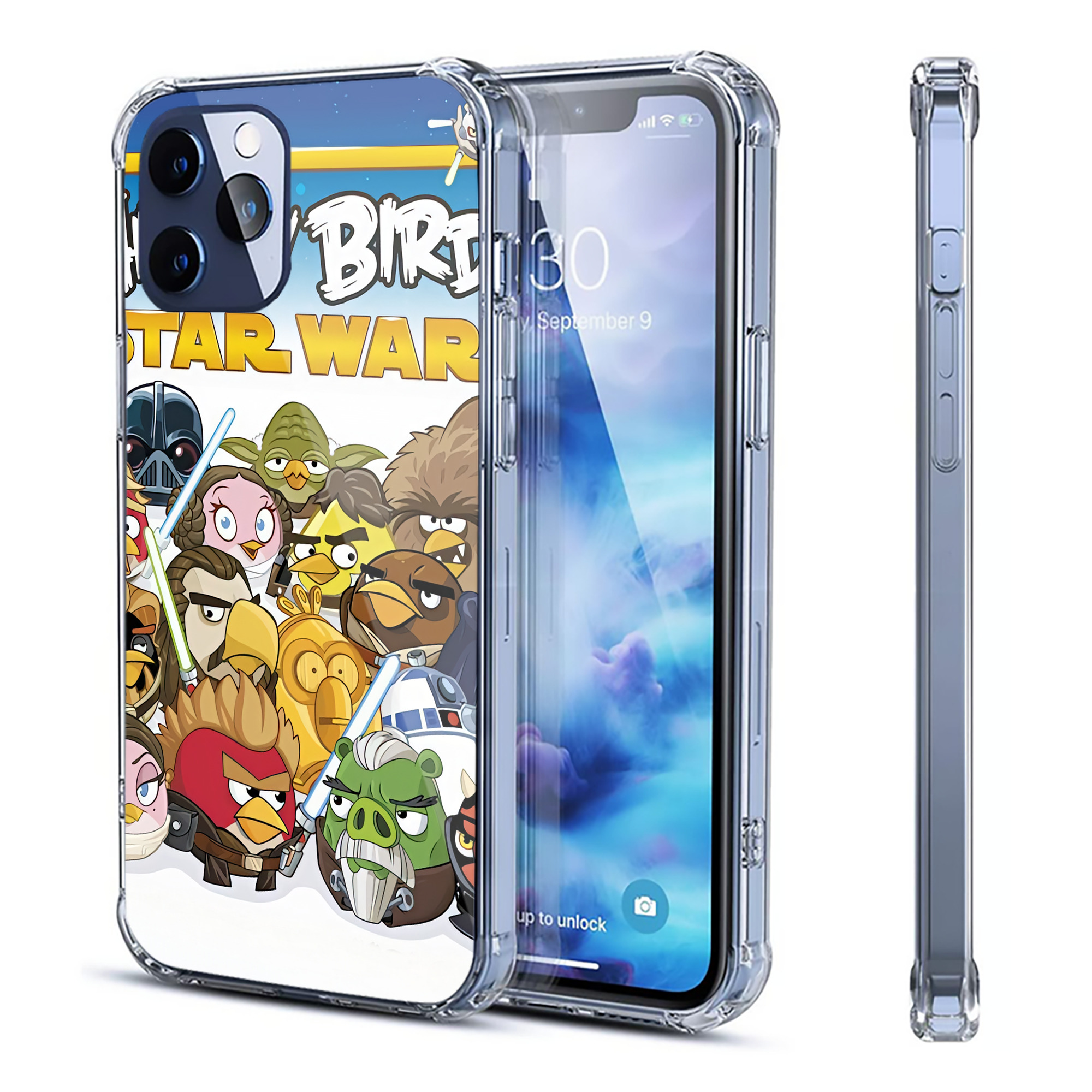 （画像用） Angry Birds アングリーバード 【iPhone 12シリーズ対応】透明スマホケース（クリアソフトケース）